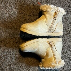 Cozy Gold Fur-Lined Boots